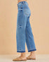 Medium Wash Cropped Wide Leg Jeans
