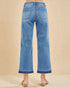 Medium Wash Cropped Wide Leg Jeans