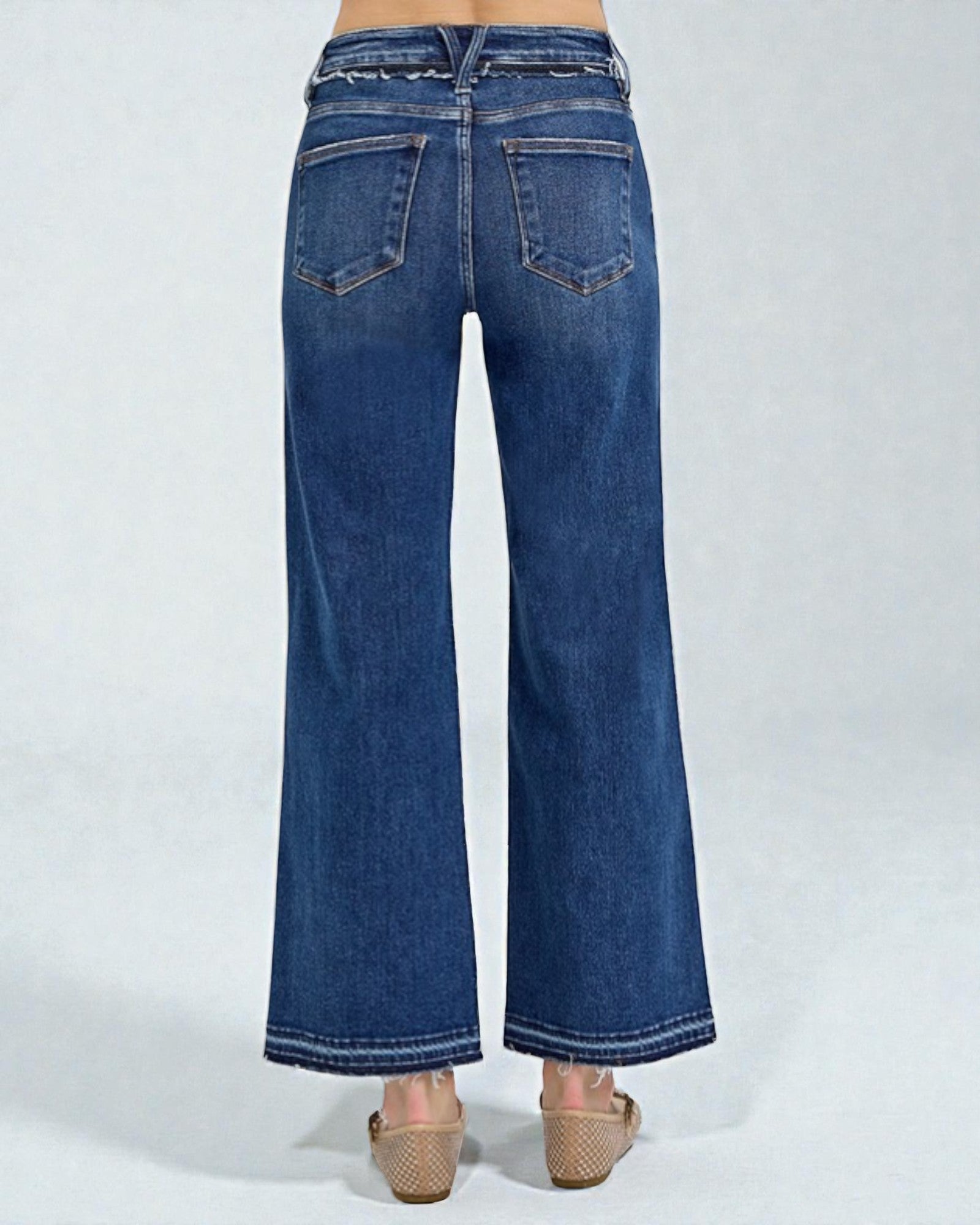 Blue jeans on a white background