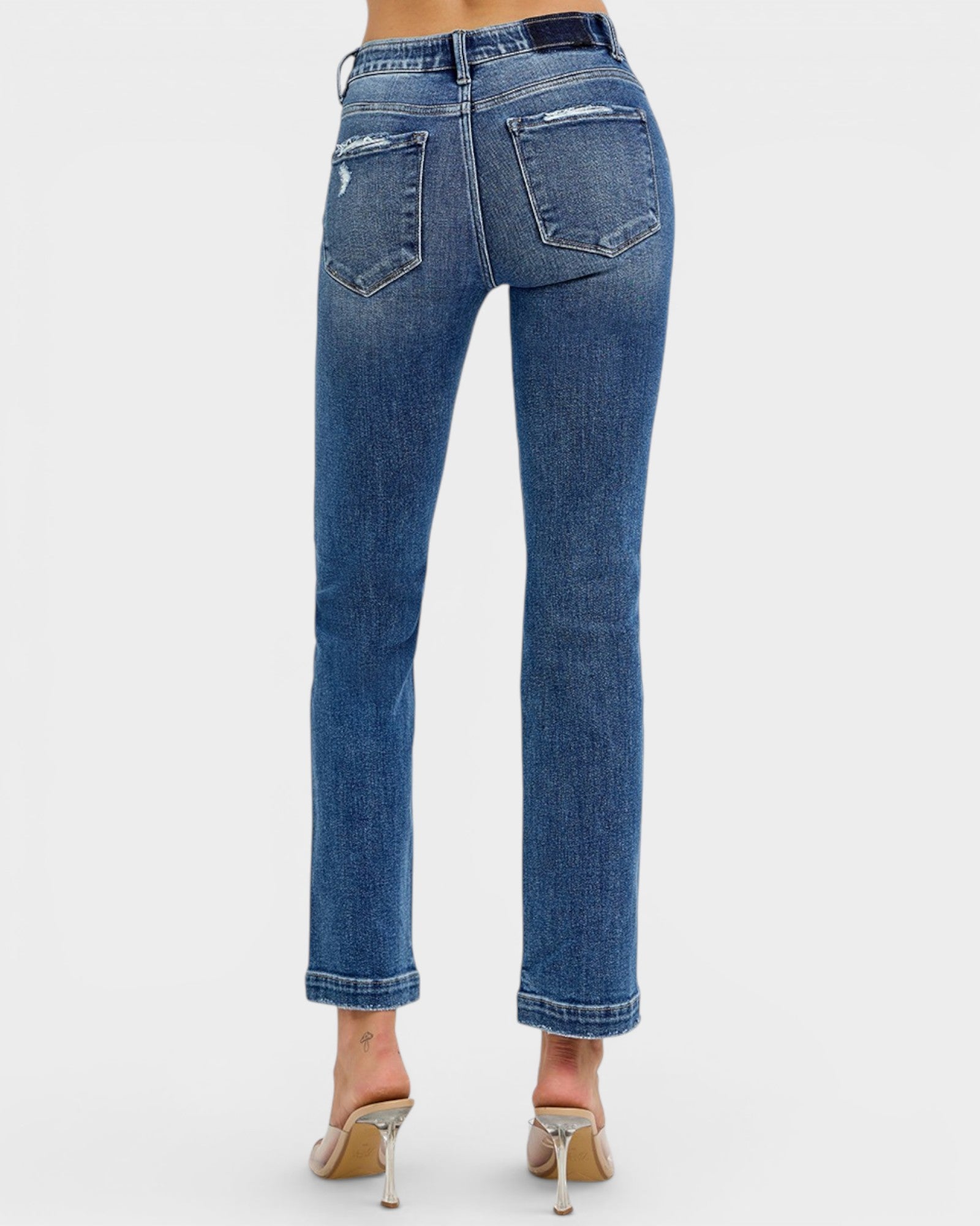 Dark Wash Straight Leg Tummy Control Jeans