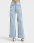 Light blue jeans with a white background