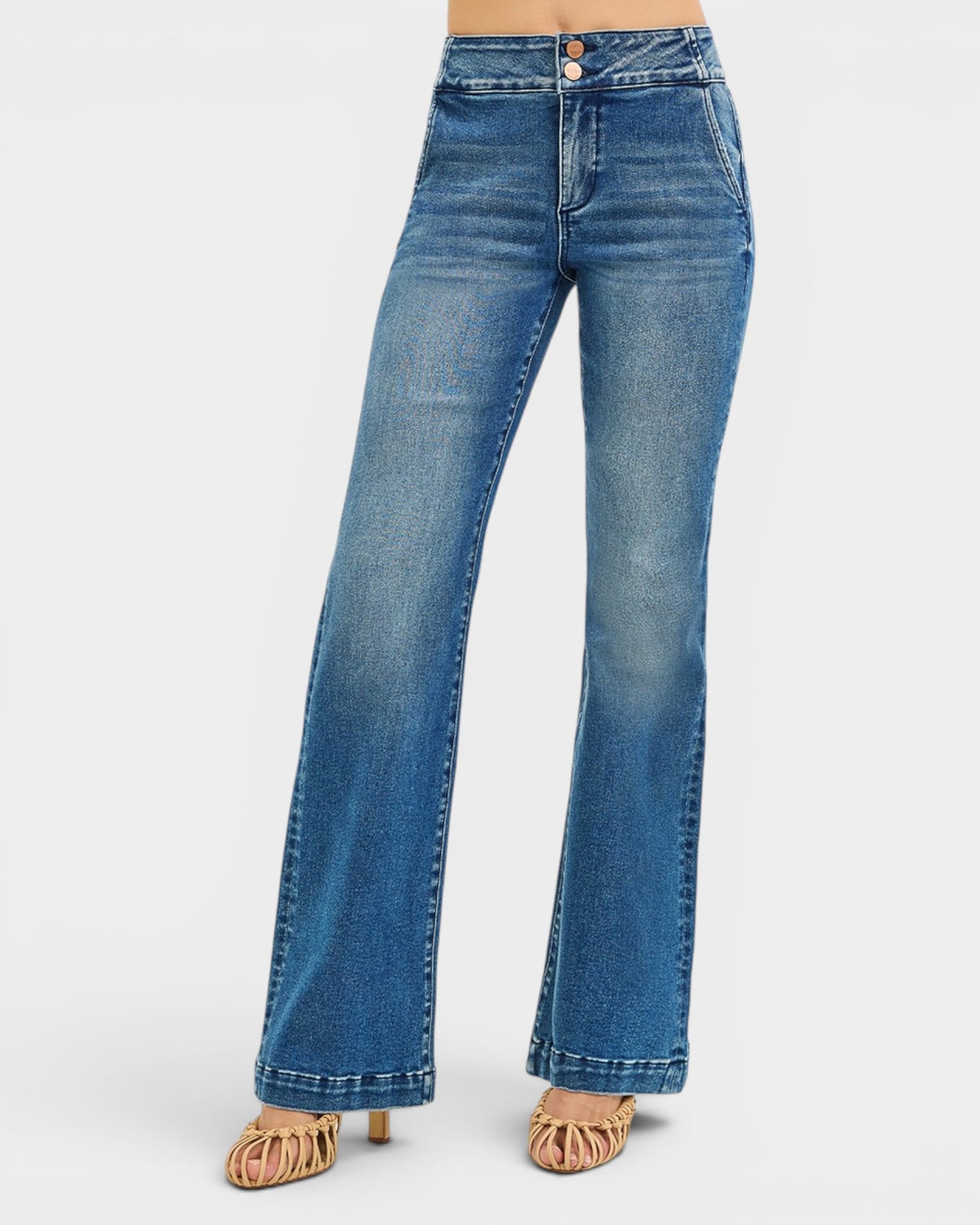 Blue jeans on a white background