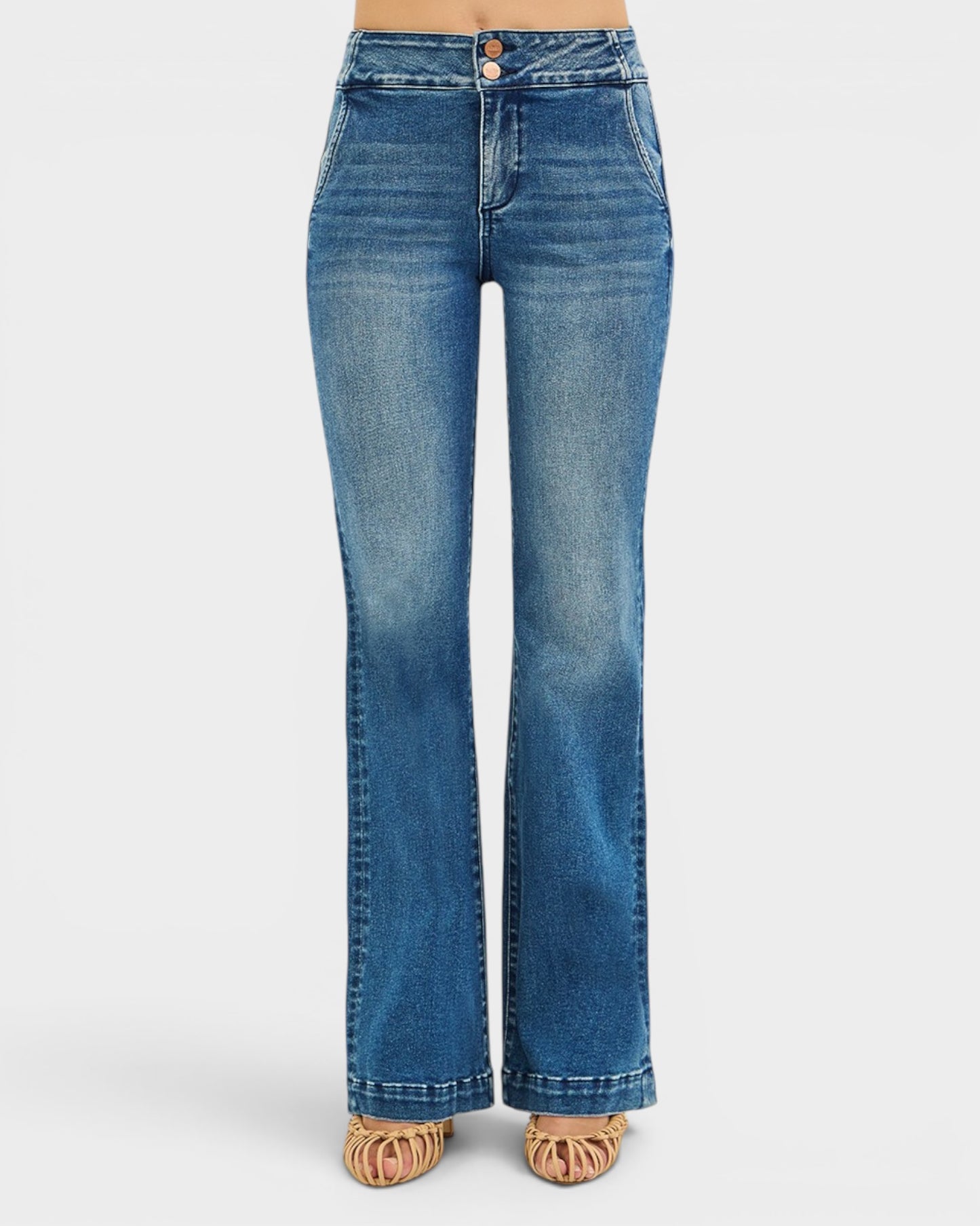 Blue jeans on a white background