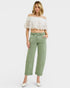 Olive Wash Tummy Control Barrel Jeans