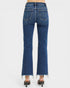 Dark Wash Frayed Hem Straight Leg Jeans