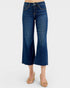 Dark Wash Tummy Control Crop Wide Leg Jeans