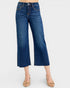 Dark Wash Tummy Control Crop Wide Leg Jeans