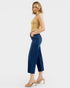 Dark Wash Tummy Control Crop Wide Leg Jeans