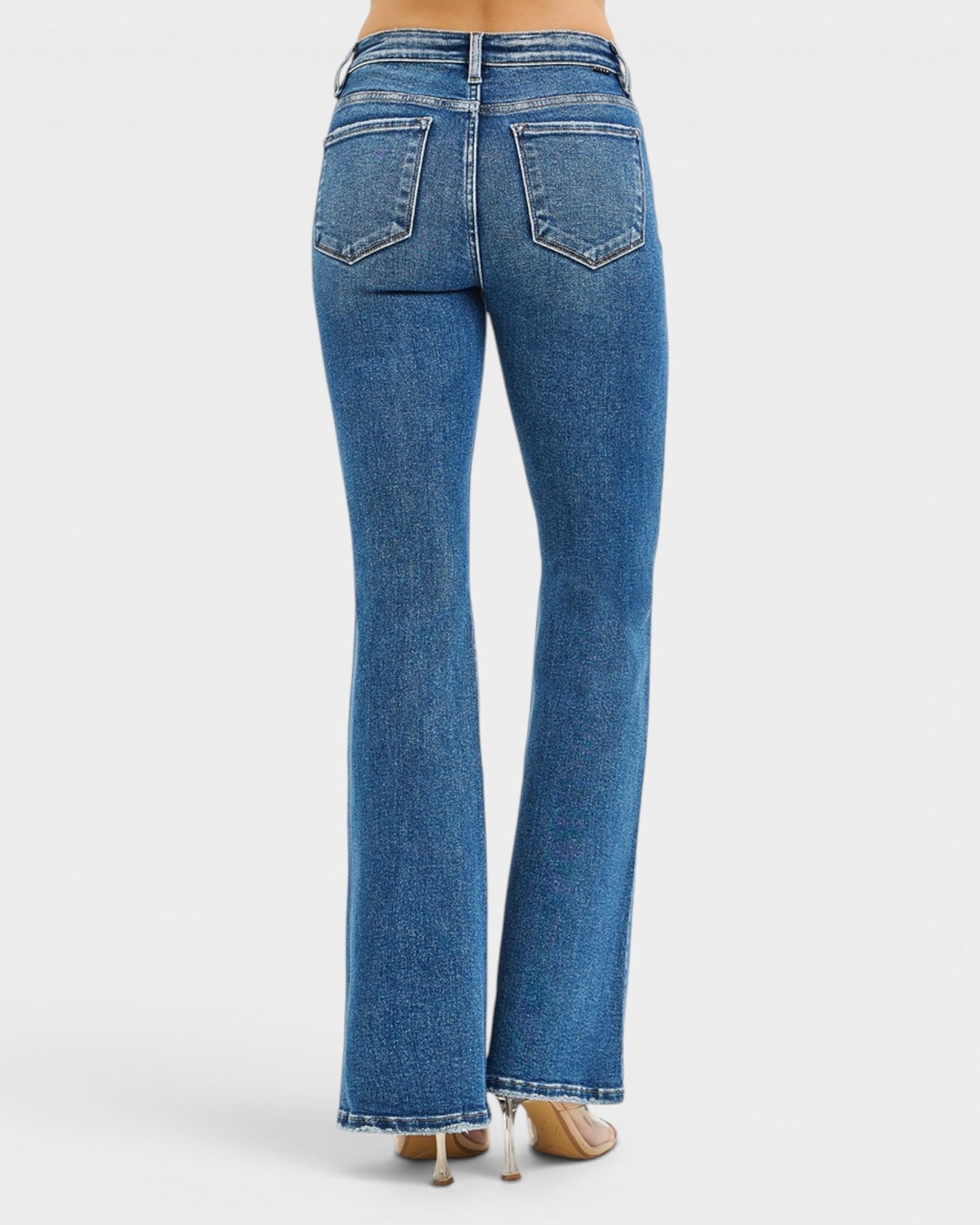 Blue jeans on a white background