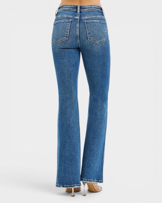 Blue jeans on a white background