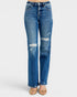 Dark Wash High Rise Tummy Control Straight Jeans