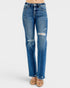 Dark Wash High Rise Tummy Control Straight Jeans