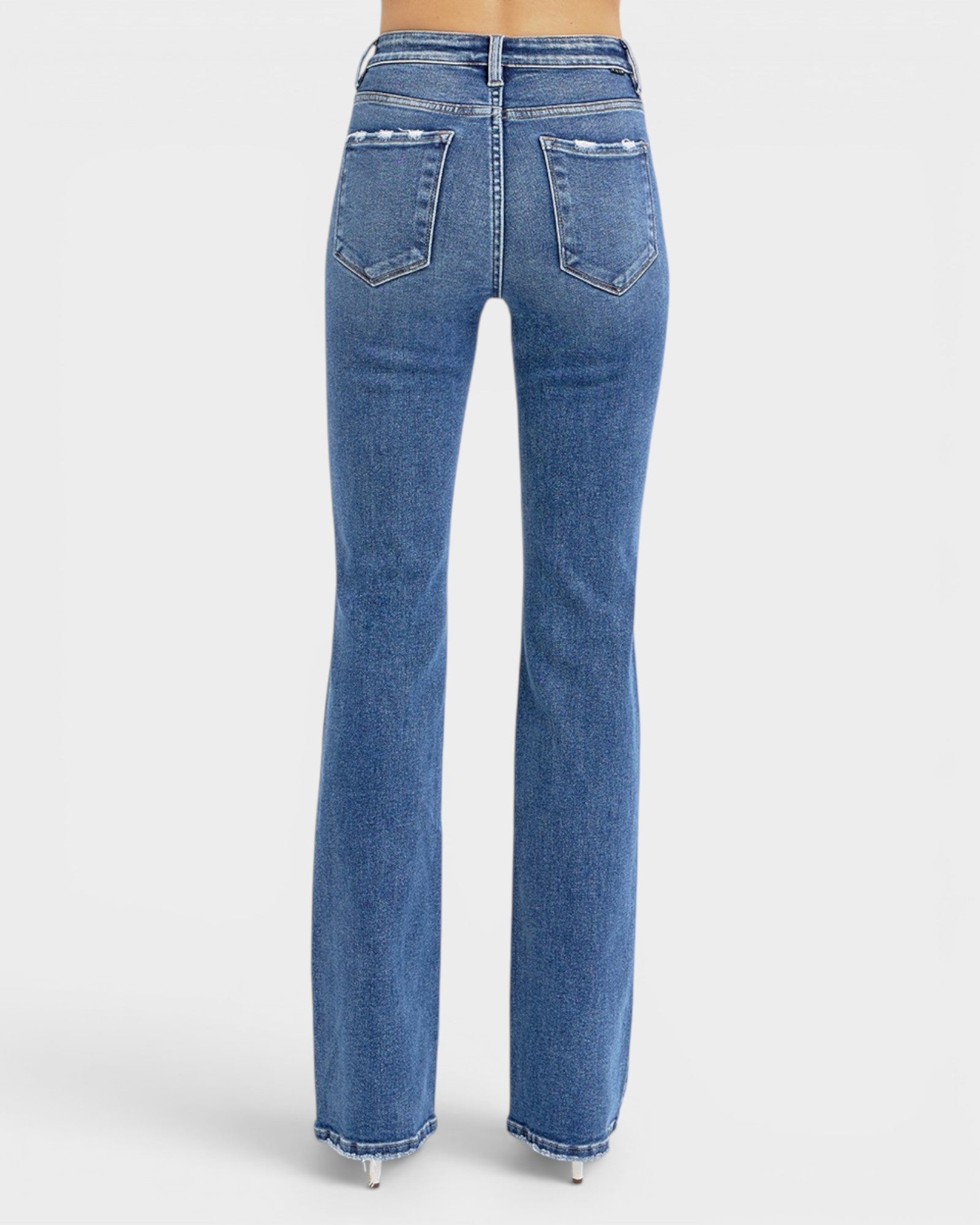 Blue jeans on a white background