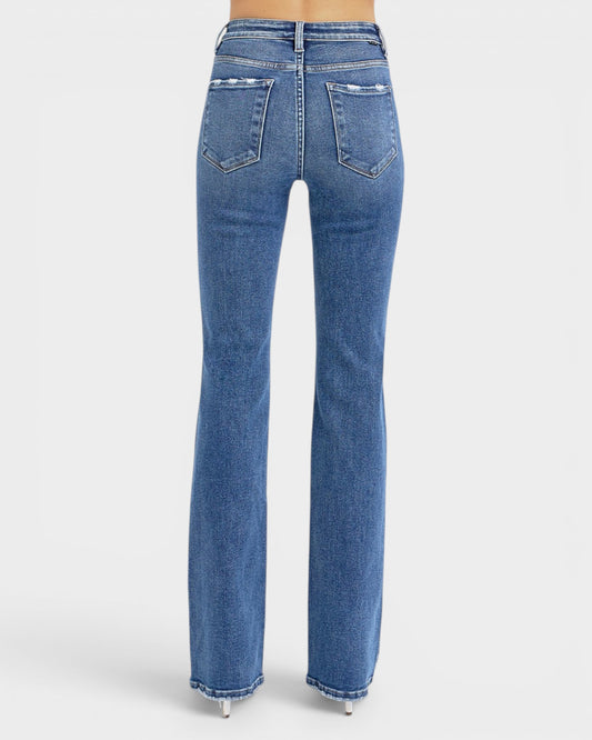 Blue jeans on a white background