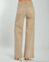 Beige wide-leg jeans on a white background