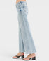 Light blue wide-leg jeans on a white background