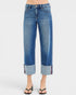 Blue jeans with a white background