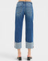 Blue jeans with a white background