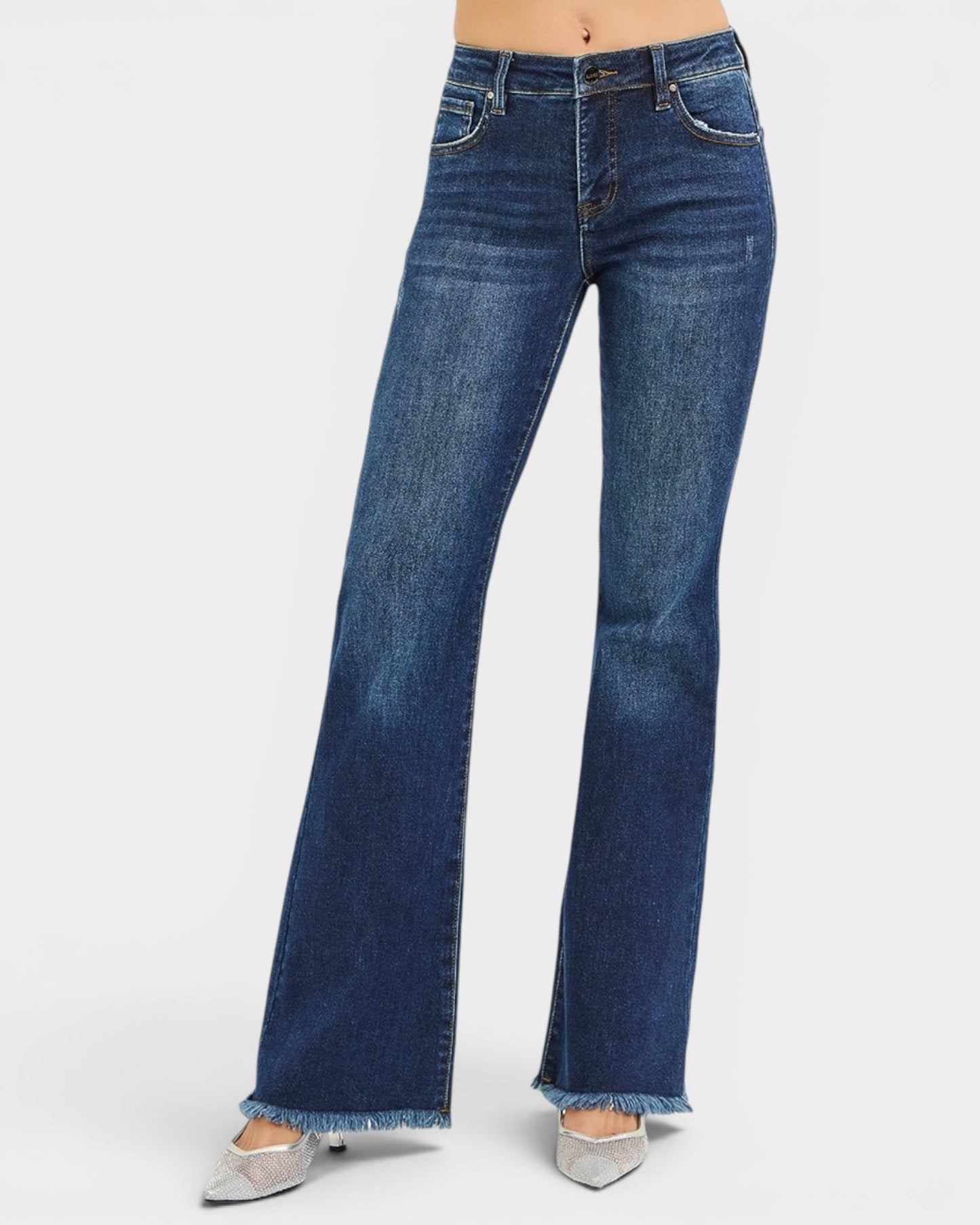 Blue jeans on a white background