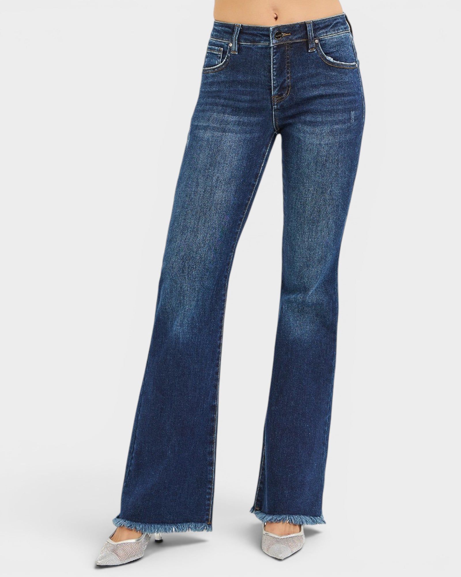 Blue jeans on a white background
