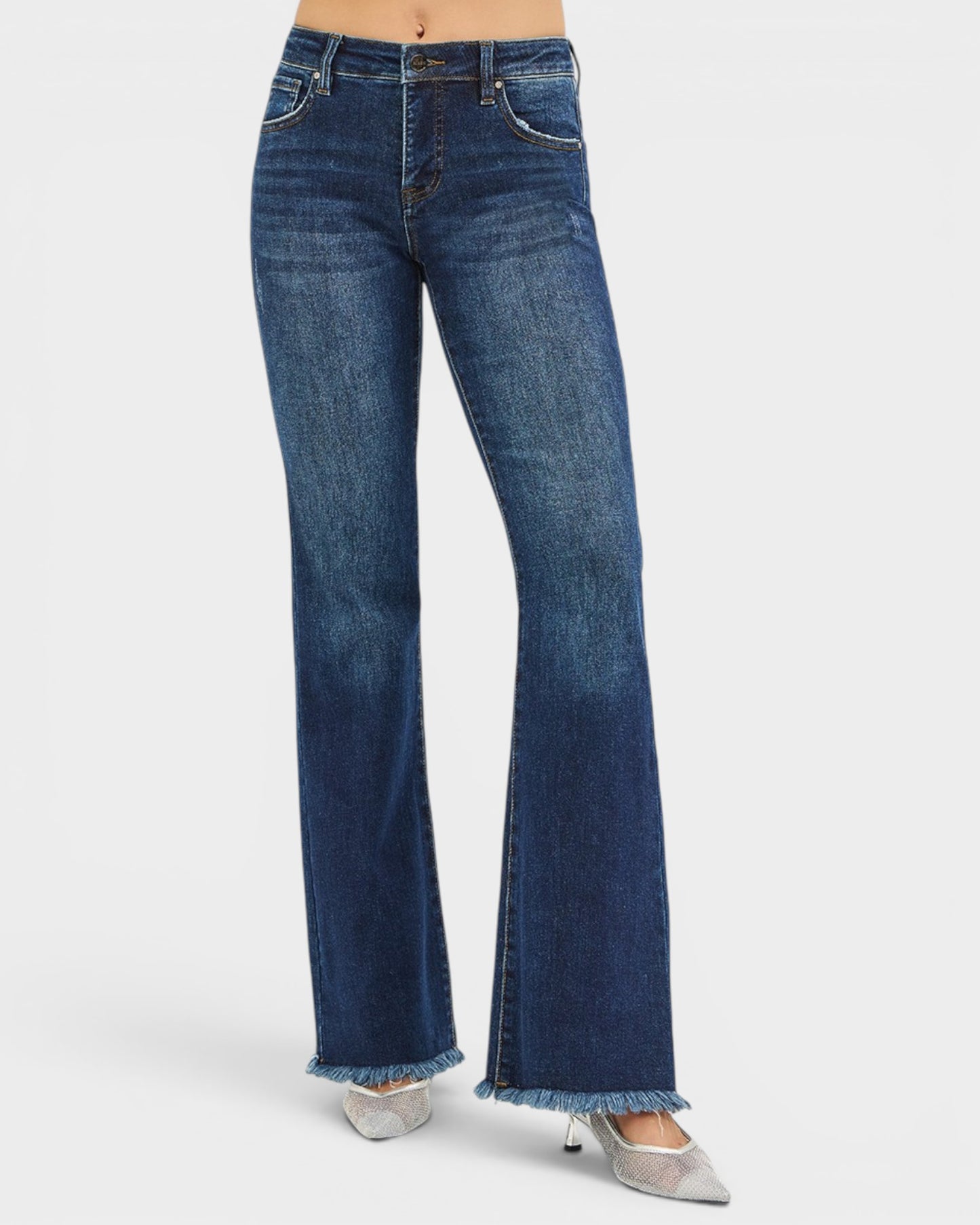Blue jeans on a white background