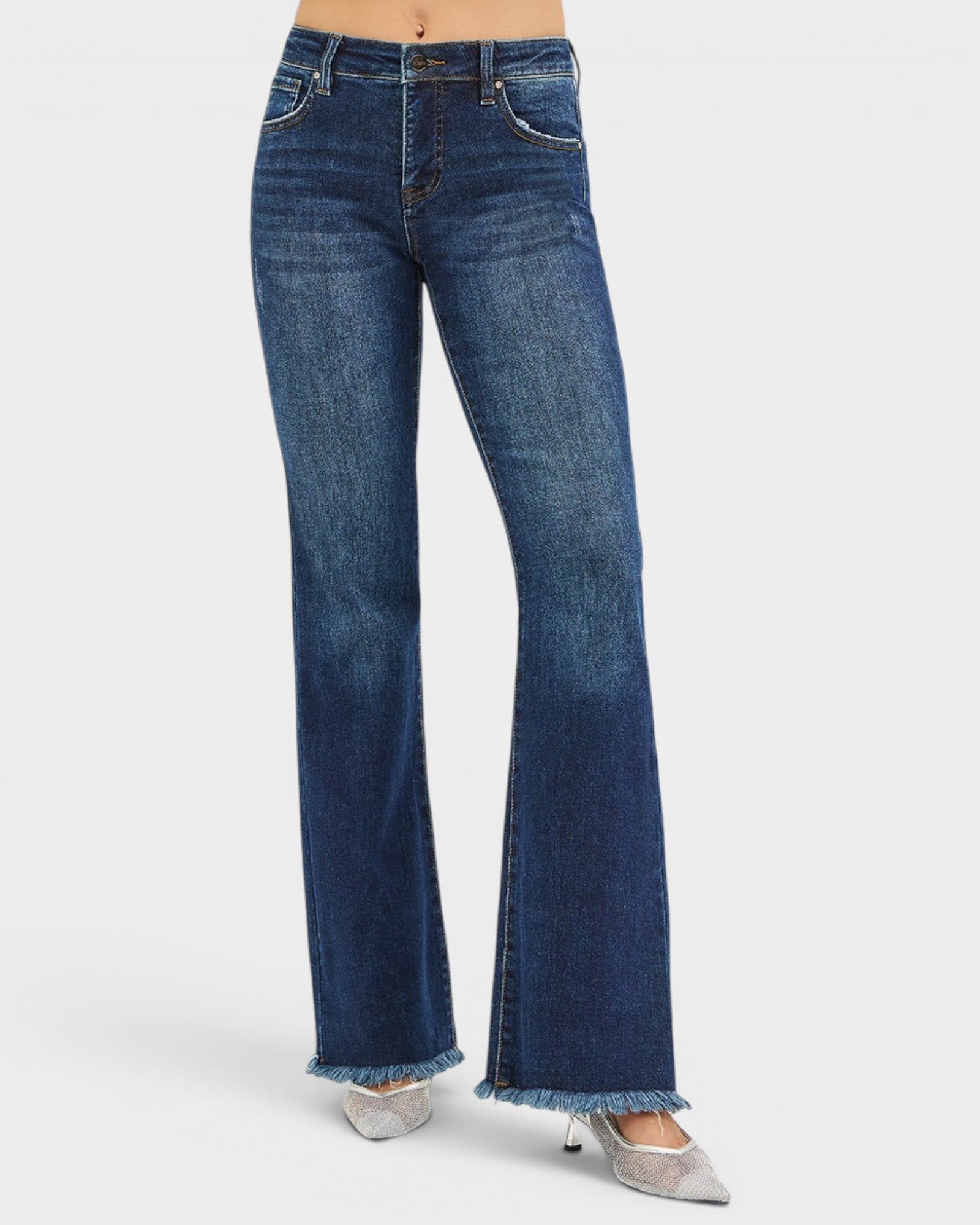 Blue jeans on a white background