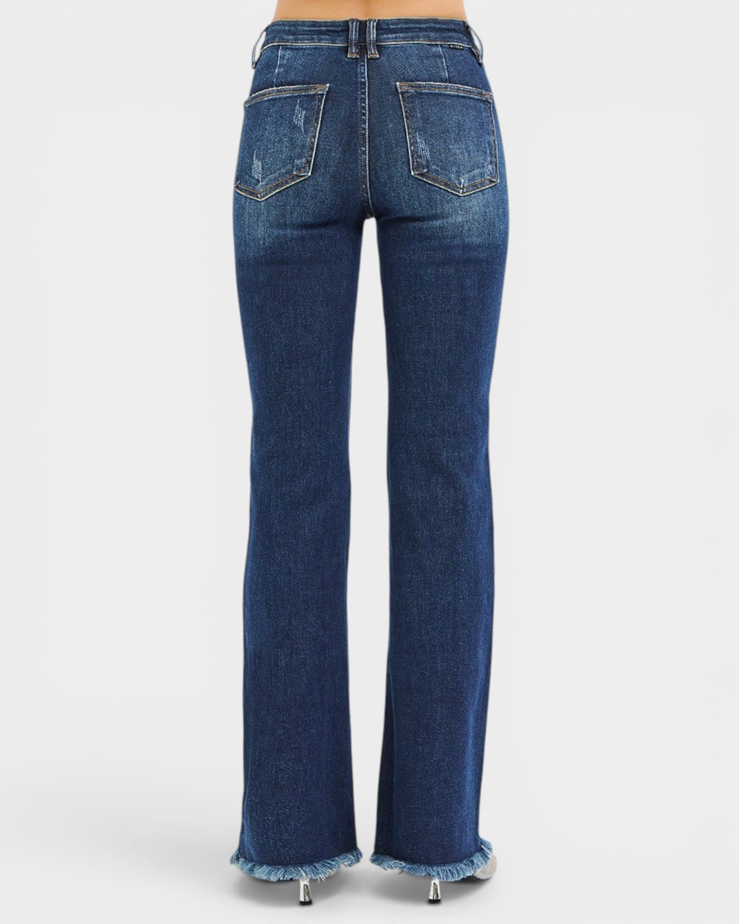 Blue jeans on a white background