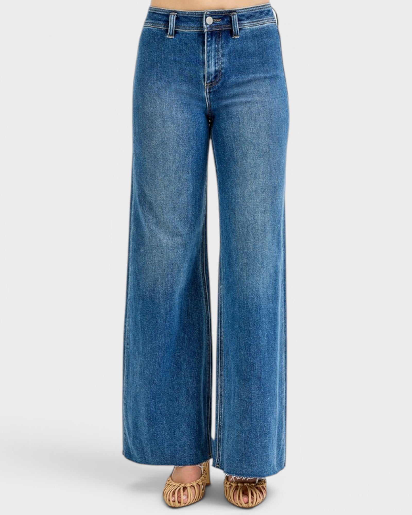 Blue jeans on a white background