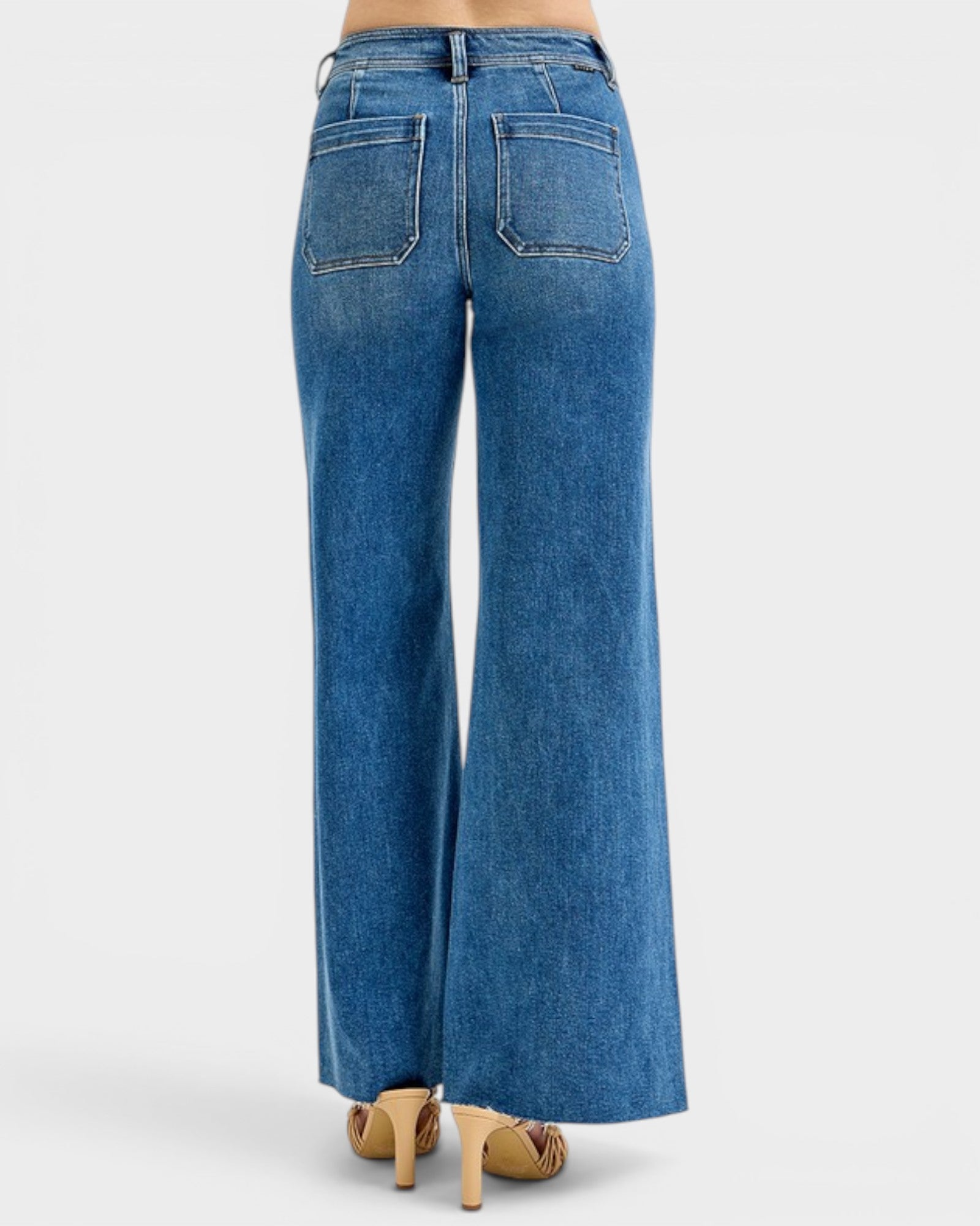 Blue jeans on a white background