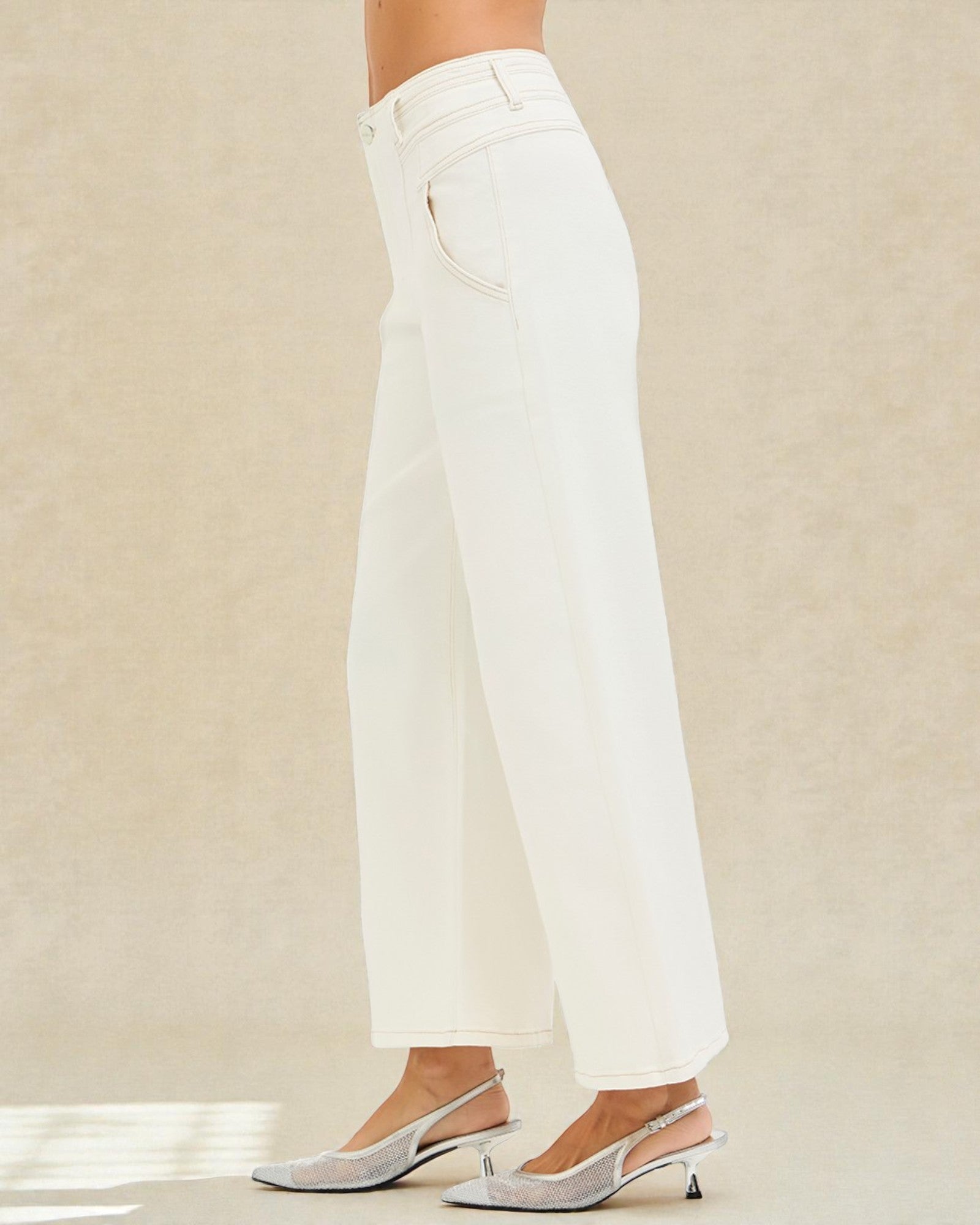 White Wide-Leg Pants