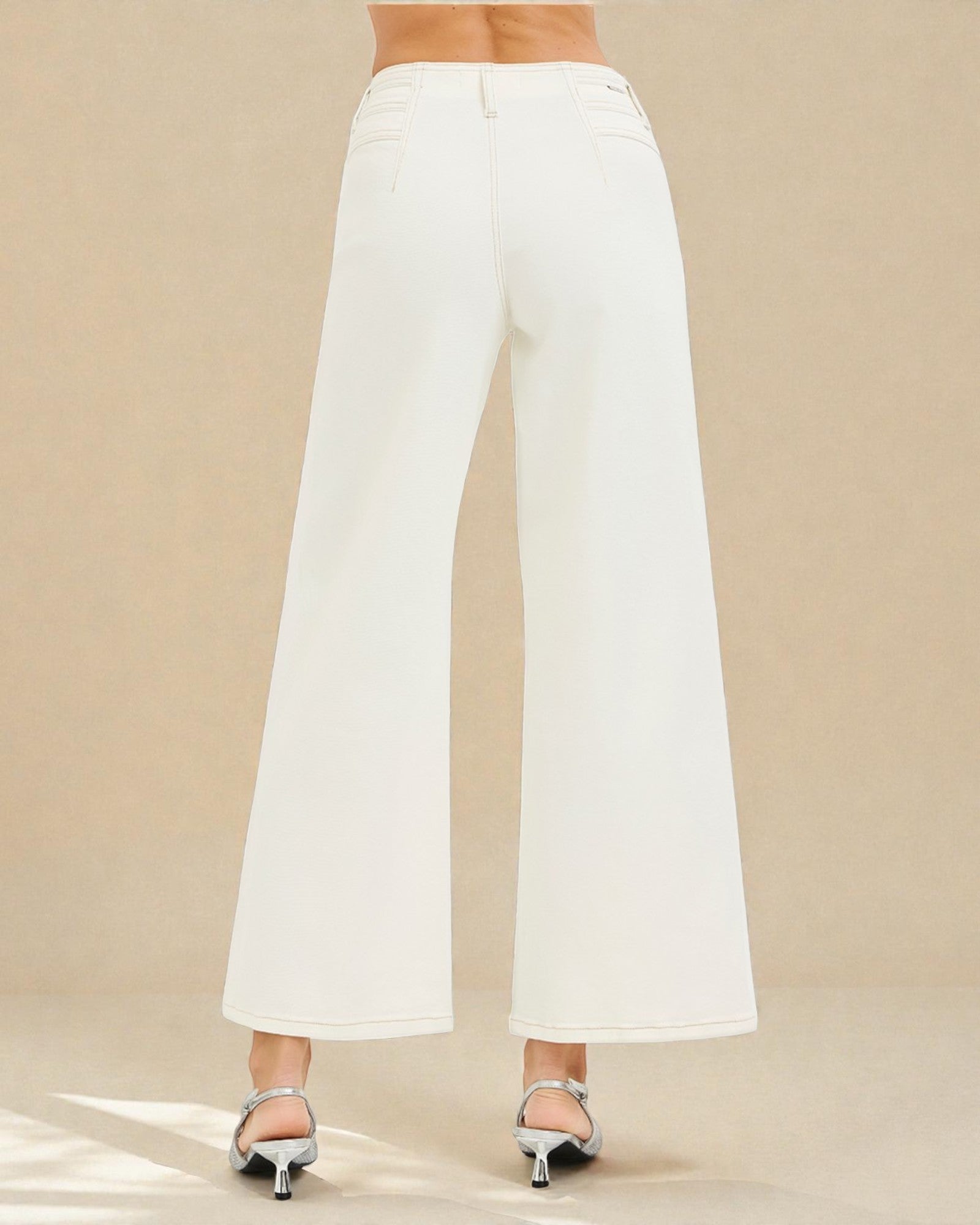 White Wide-Leg Pants