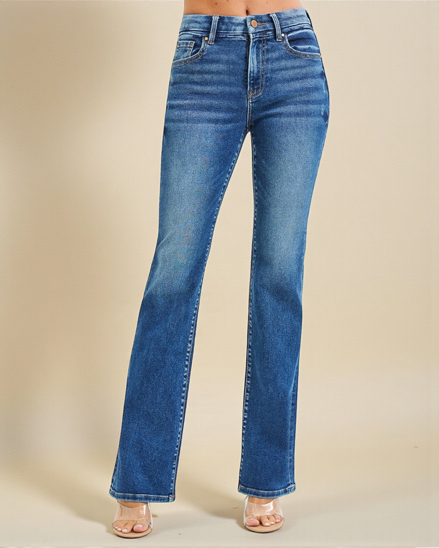 Medium Wash Slim Bootcut Jeans