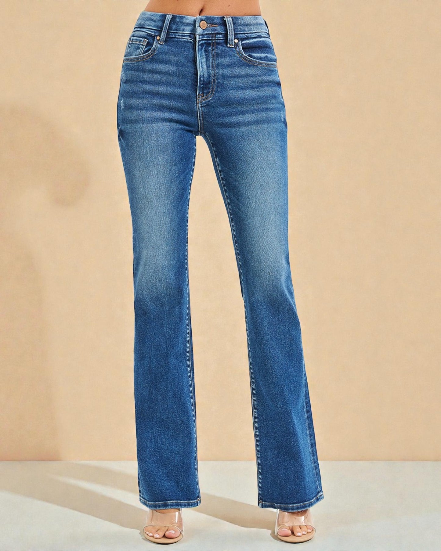 Medium Wash Slim Bootcut Jeans