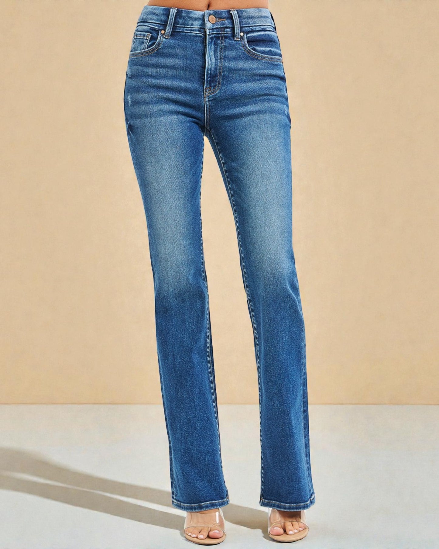 Medium Wash Slim Bootcut Jeans