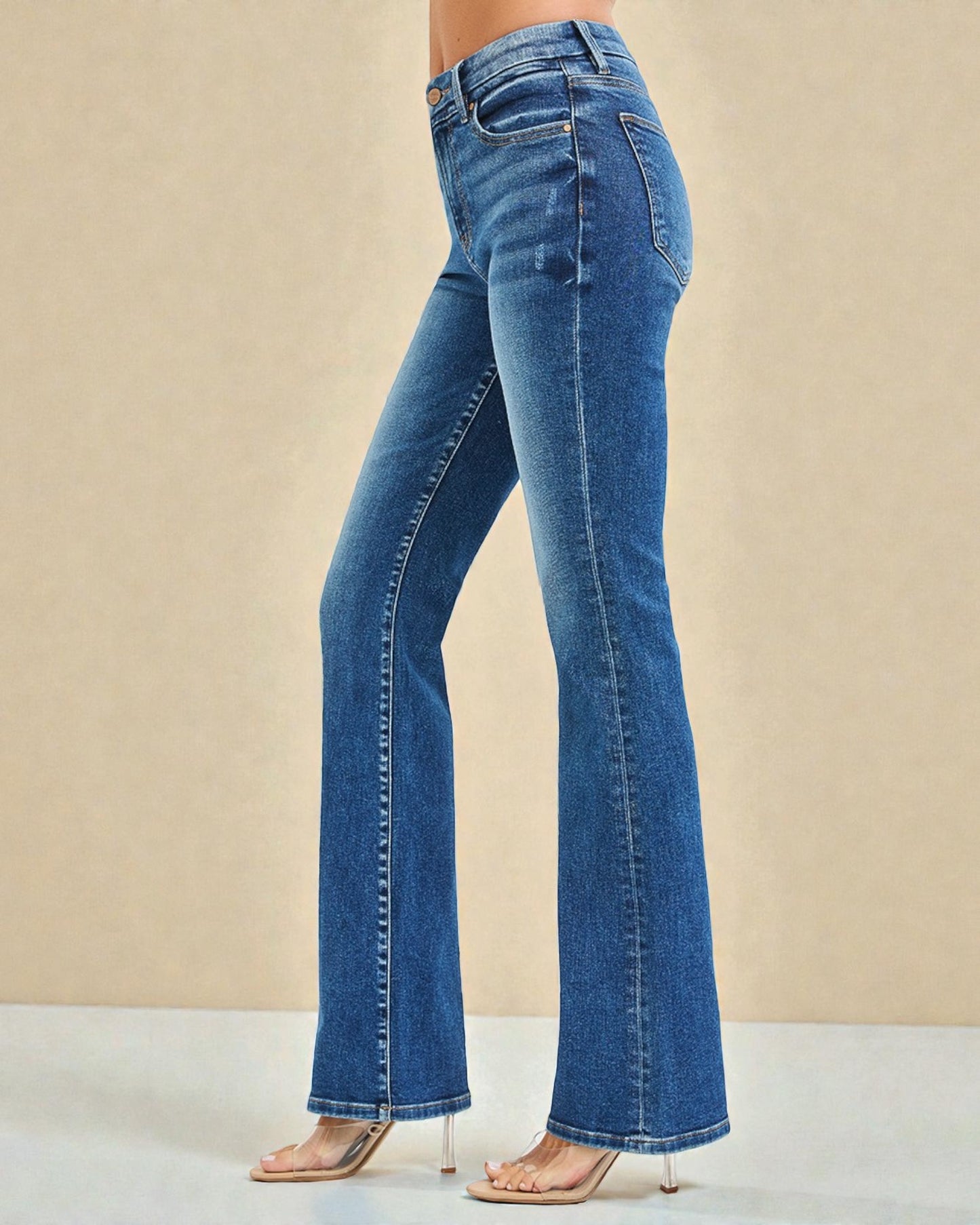 Medium Wash Slim Bootcut Jeans