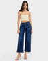 Dark Wash High Rise Wide Leg Crop Jeans