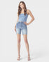 Light Wash High Rise Distressed Denim Shorts