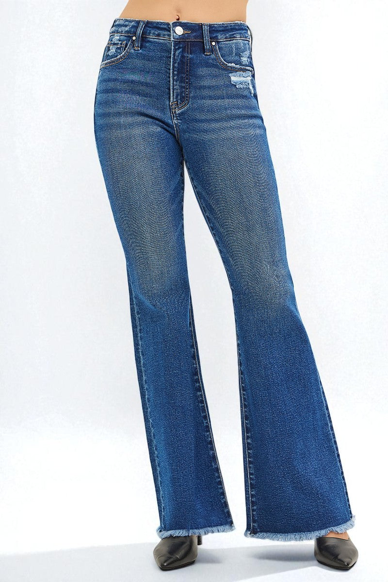 Blue jeans on a white background