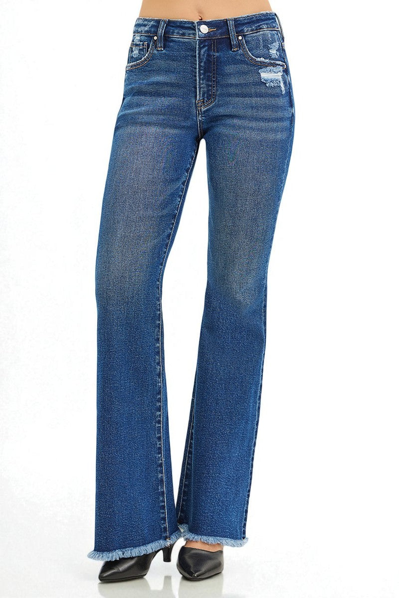 Blue jeans on a white background