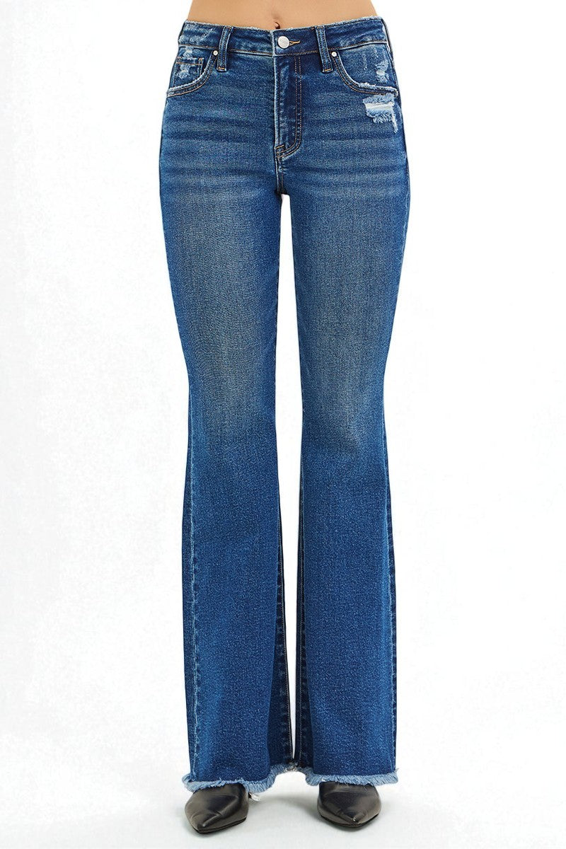 Blue jeans on a white background