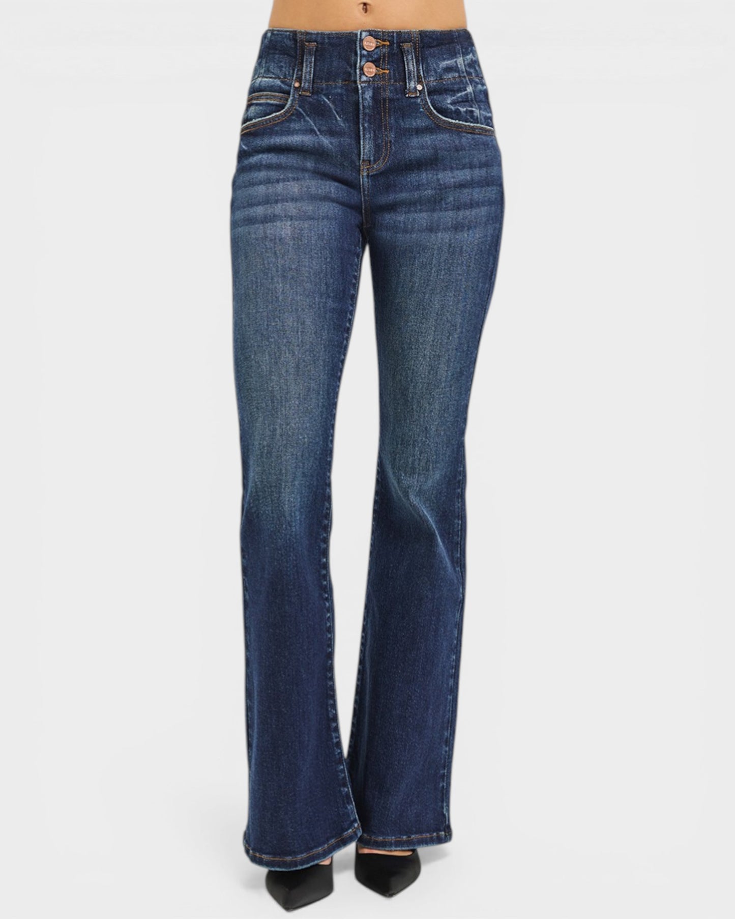 Blue jeans on a white background