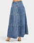 Denim skirt on a white background