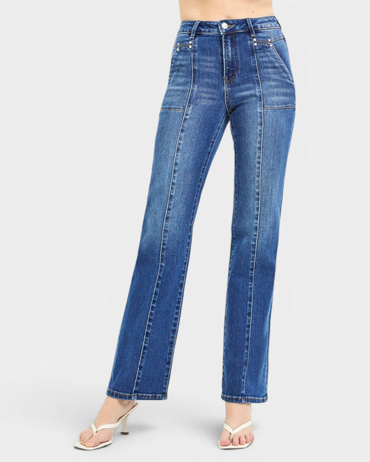 Blue jeans on a white background