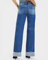 Blue jeans with a white background