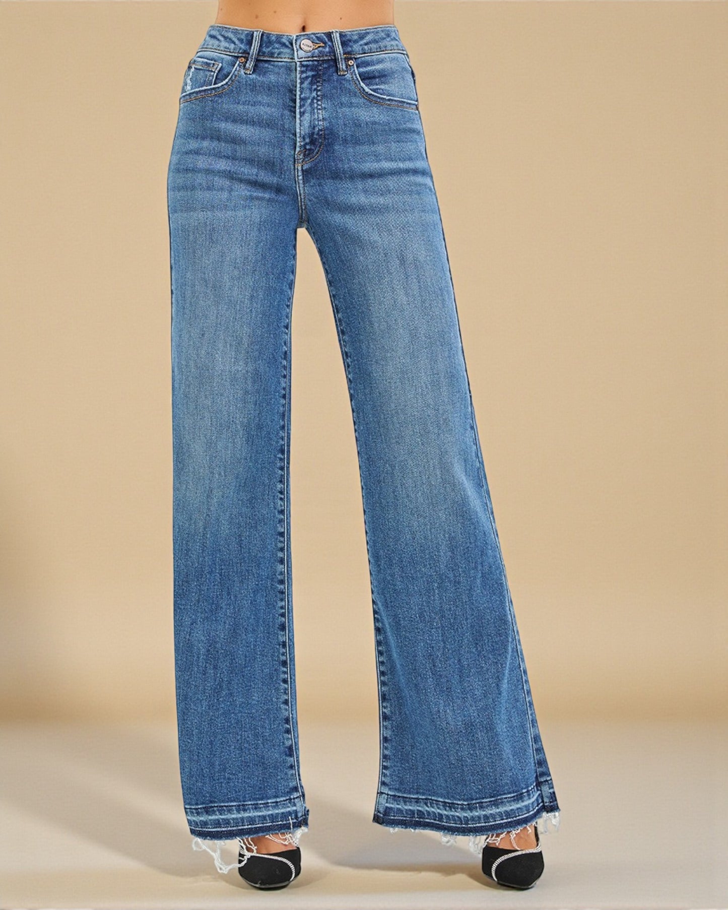 Medium Wash Wide Leg Jeans