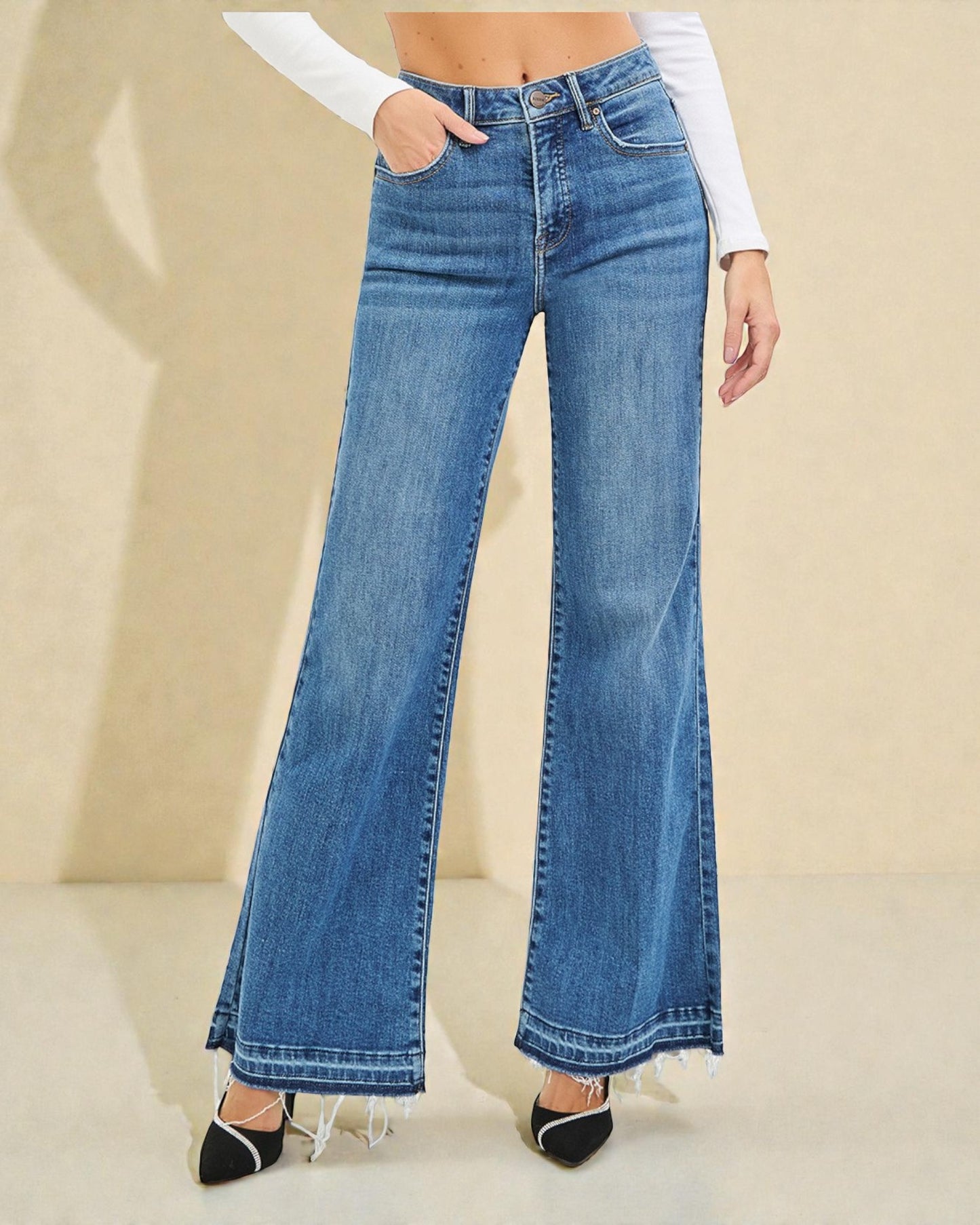 Medium Wash Wide Leg Jeans