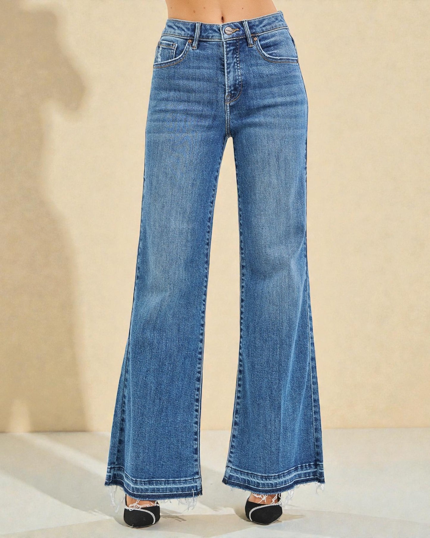 Medium Wash Wide Leg Jeans