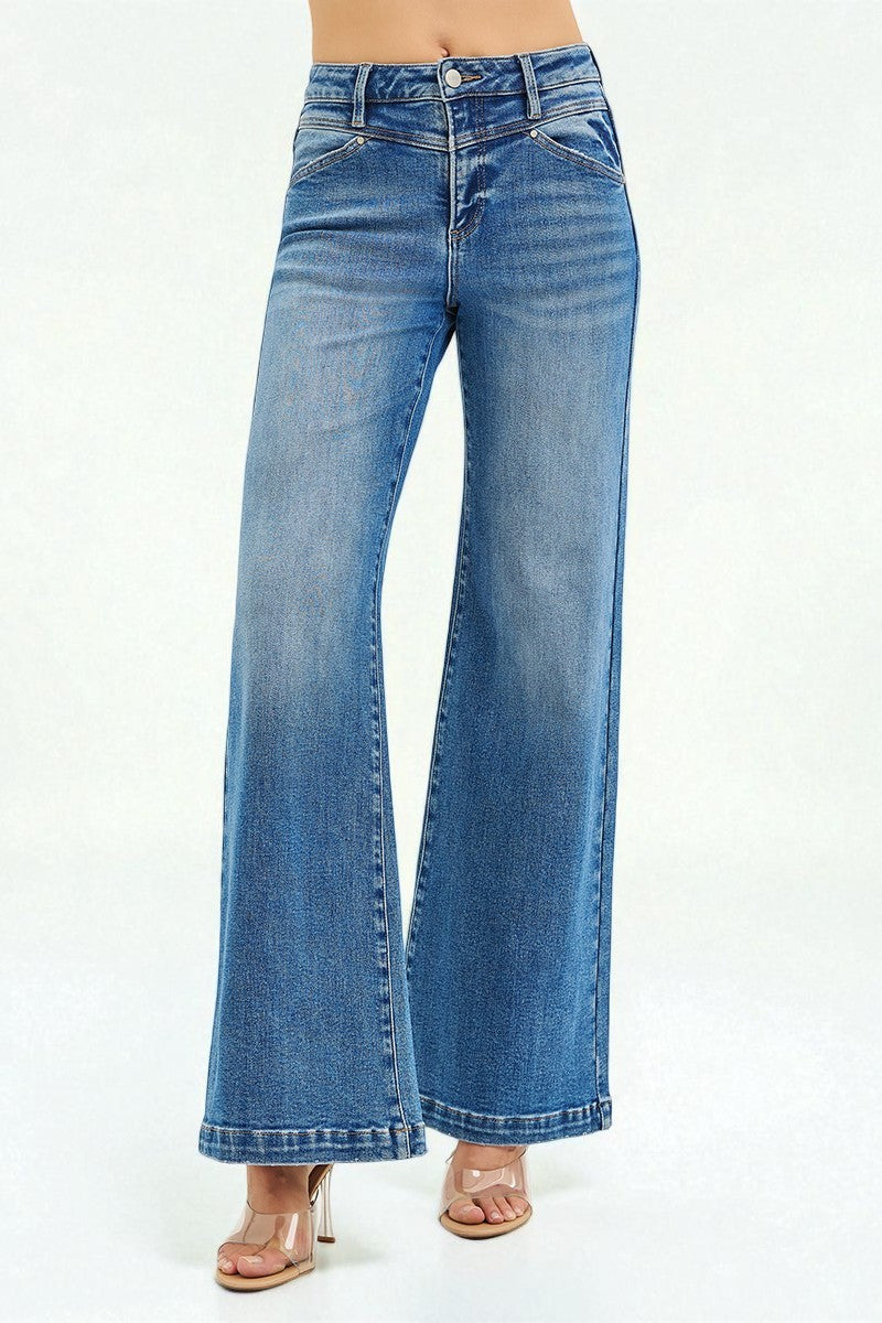 Blue jeans on a white background