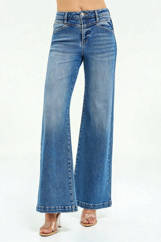 Blue jeans on a white background