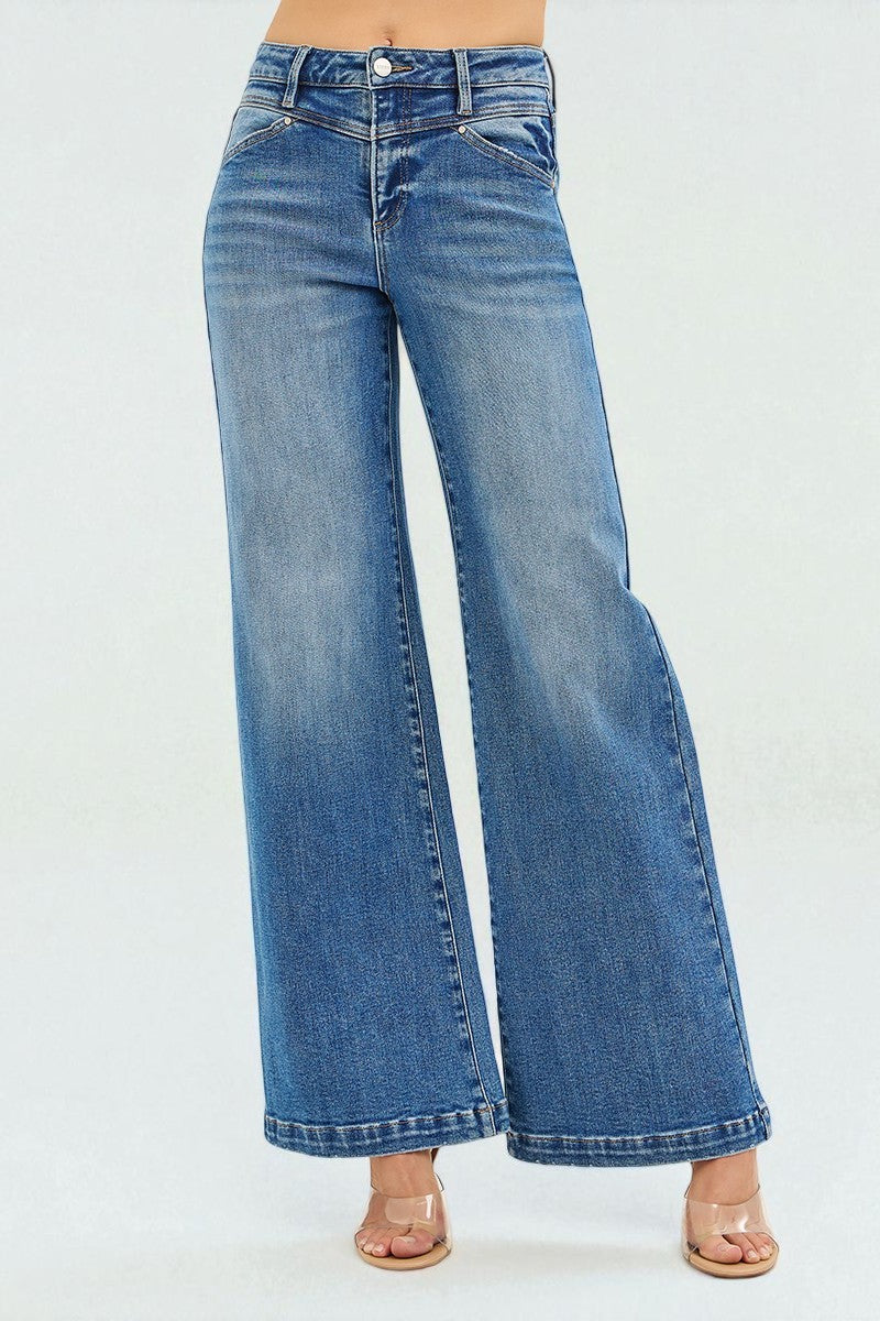 Blue jeans on a white background